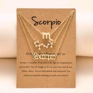 Zodiac sign SCORPIO 3pc set necklace